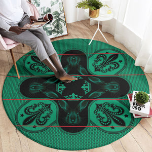Bafokeng Rabbit Crown Palesa ea kharanium Round Carpet Green Seanamarena Basotho Blanket Inspired