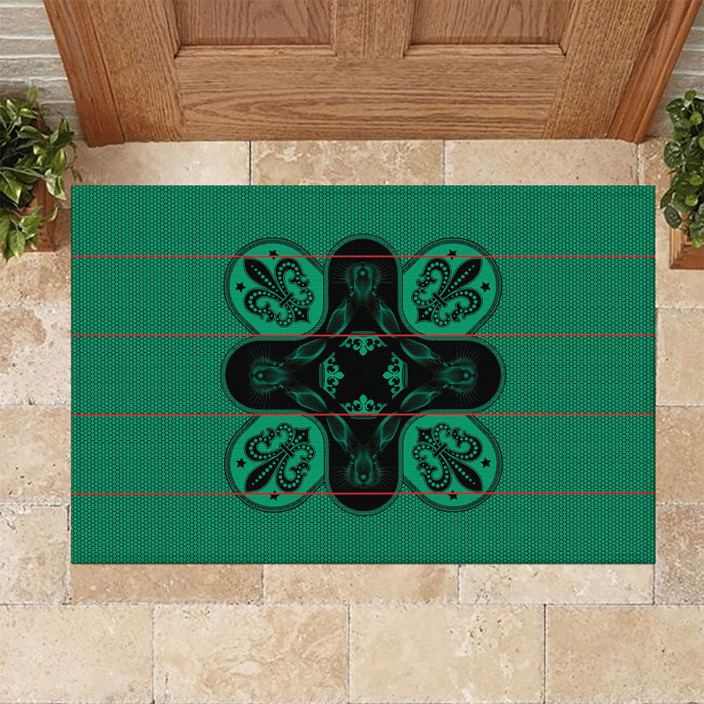 Bafokeng Rabbit Crown Palesa ea kharanium Rubber Doormat Green Seanamarena Basotho Blanket Inspired