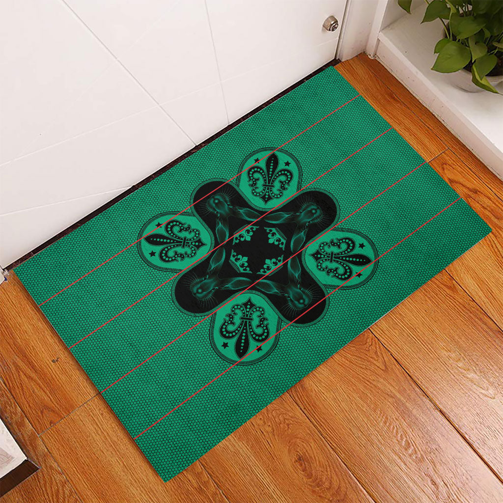 Bafokeng Rabbit Crown Palesa ea kharanium Rubber Doormat Green Seanamarena Basotho Blanket Inspired