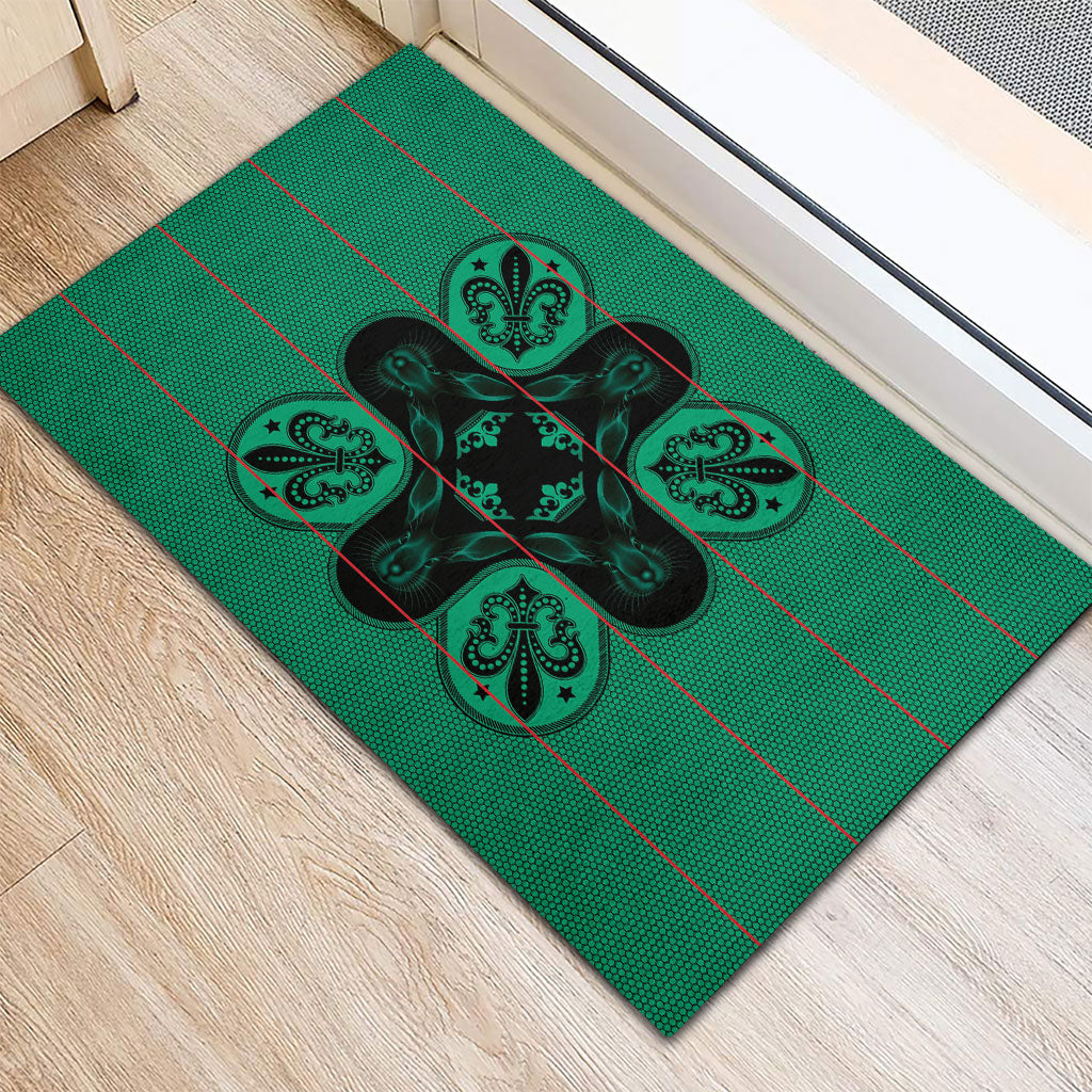 Bafokeng Rabbit Crown Palesa ea kharanium Rubber Doormat Green Seanamarena Basotho Blanket Inspired