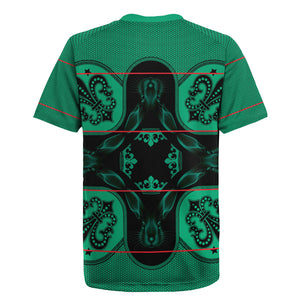 Bafokeng Rabbit Crown Palesa ea kharanium Rugby Jersey Green Seanamarena Basotho Blanket Inspired