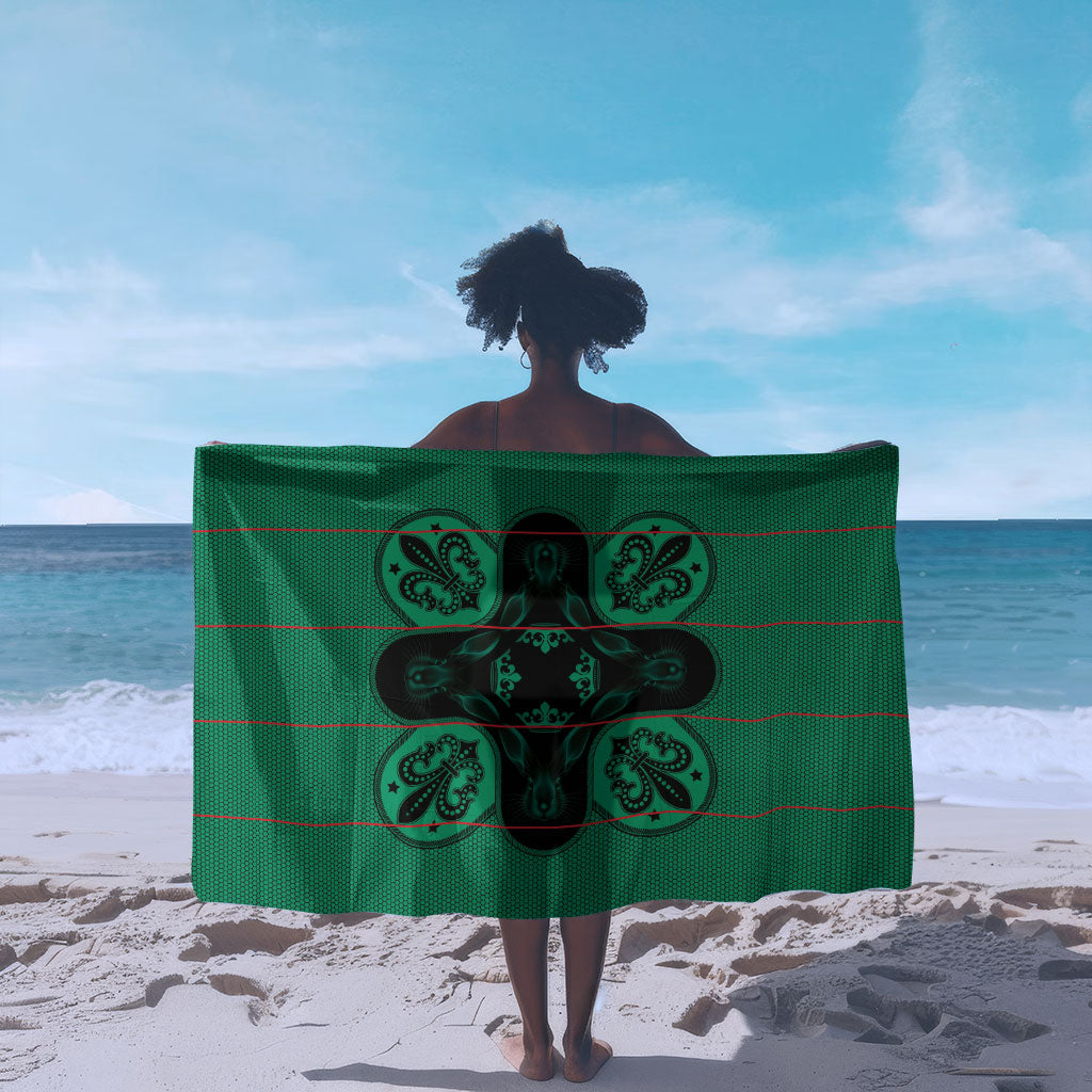 Bafokeng Rabbit Crown Palesa ea kharanium Sarong Green Seanamarena Basotho Blanket Inspired