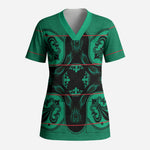 Bafokeng Rabbit Crown Palesa ea kharanium Scrub Top Green Seanamarena Basotho Blanket Inspired