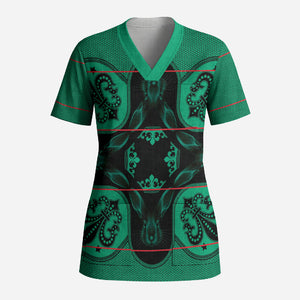 Bafokeng Rabbit Crown Palesa ea kharanium Scrub Top Green Seanamarena Basotho Blanket Inspired