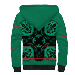 Bafokeng Rabbit Crown Palesa ea kharanium Sherpa Hoodie Green Seanamarena Basotho Blanket Inspired