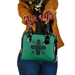 Bafokeng Rabbit Crown Palesa ea kharanium Shoulder Handbag Green Seanamarena Basotho Blanket Inspired