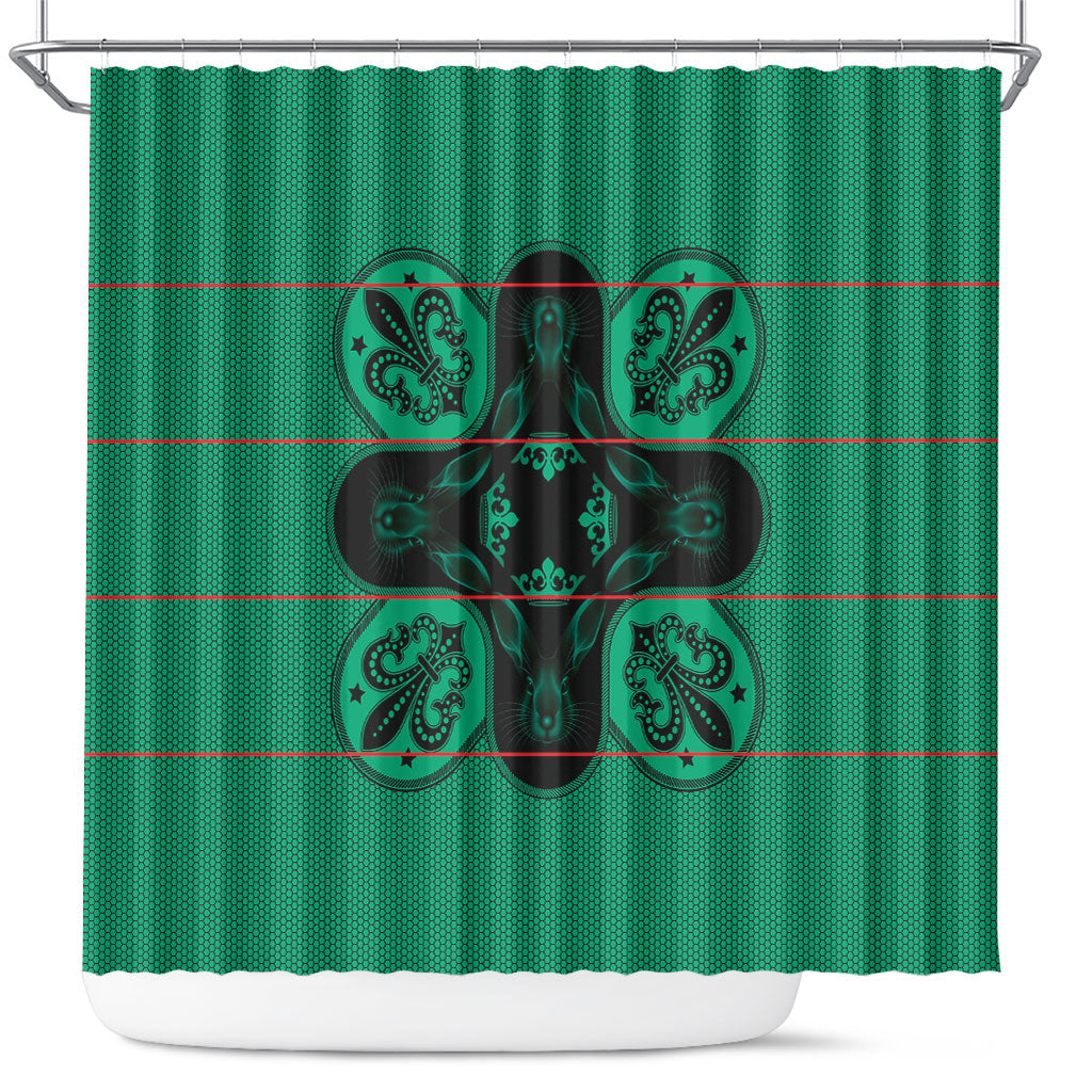 Bafokeng Rabbit Crown Palesa ea kharanium Shower Curtain Green Seanamarena Basotho Blanket Inspired