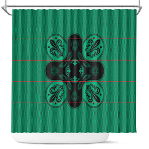 Bafokeng Rabbit Crown Palesa ea kharanium Shower Curtain Green Seanamarena Basotho Blanket Inspired
