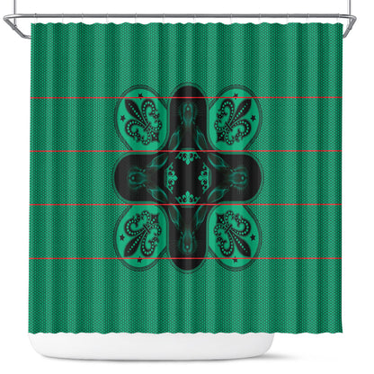 Bafokeng Rabbit Crown Palesa ea kharanium Shower Curtain Green Seanamarena Basotho Blanket Inspired