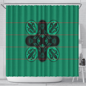 Bafokeng Rabbit Crown Palesa ea kharanium Shower Curtain Green Seanamarena Basotho Blanket Inspired