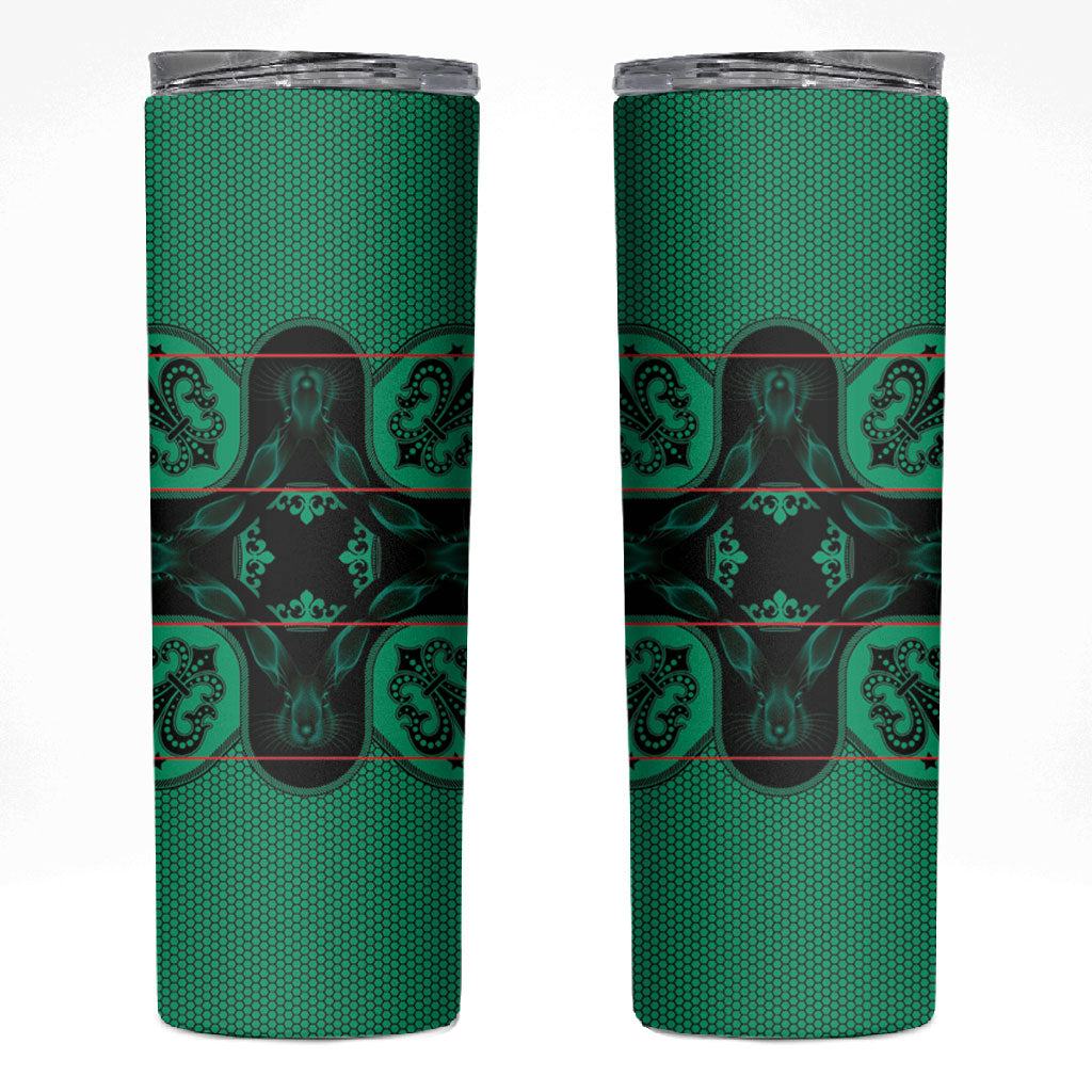 Bafokeng Rabbit Crown Palesa ea kharanium Skinny Tumbler Green Seanamarena Basotho Blanket Inspired