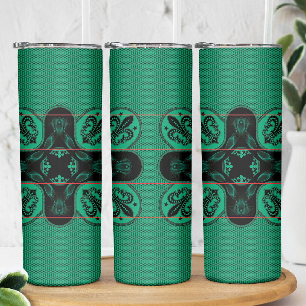 Bafokeng Rabbit Crown Palesa ea kharanium Skinny Tumbler Green Seanamarena Basotho Blanket Inspired
