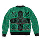 Bafokeng Rabbit Crown Palesa ea kharanium Sleeve Zip Bomber Jacket Green Seanamarena Basotho Blanket Inspired