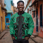 Bafokeng Rabbit Crown Palesa ea kharanium Sleeve Zip Bomber Jacket Green Seanamarena Basotho Blanket Inspired