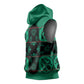 Bafokeng Rabbit Crown Palesa ea kharanium Sleeveless Hoodie Green Seanamarena Basotho Blanket Inspired