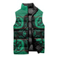 Bafokeng Rabbit Crown Palesa ea kharanium Sleeveless Puffer Jacket Green Seanamarena Basotho Blanket Inspired