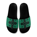 Bafokeng Rabbit Crown Palesa ea kharanium Slide Sandals Green Seanamarena Basotho Blanket Inspired