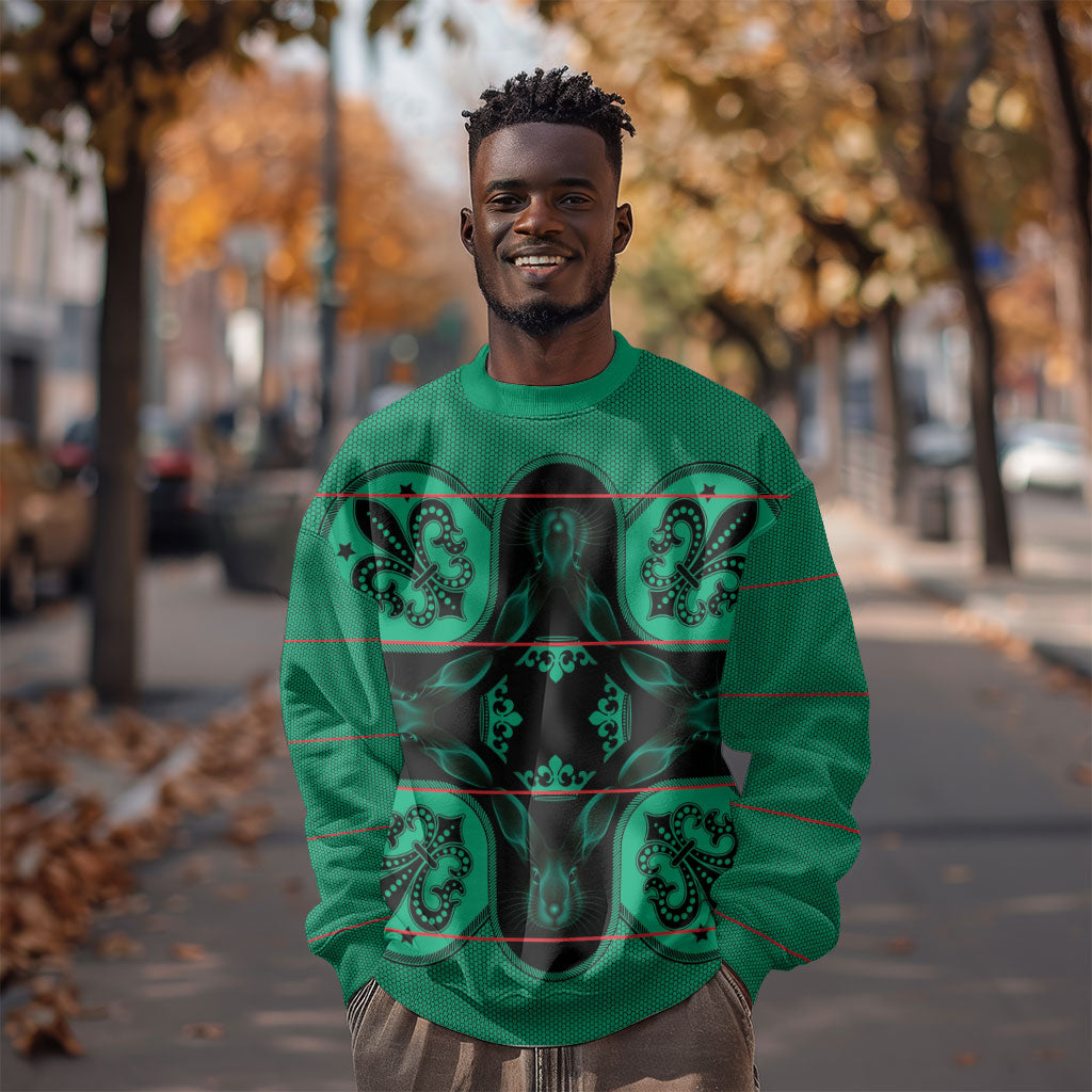 Bafokeng Rabbit Crown Palesa ea kharanium Sweatshirt Green Seanamarena Basotho Blanket Inspired