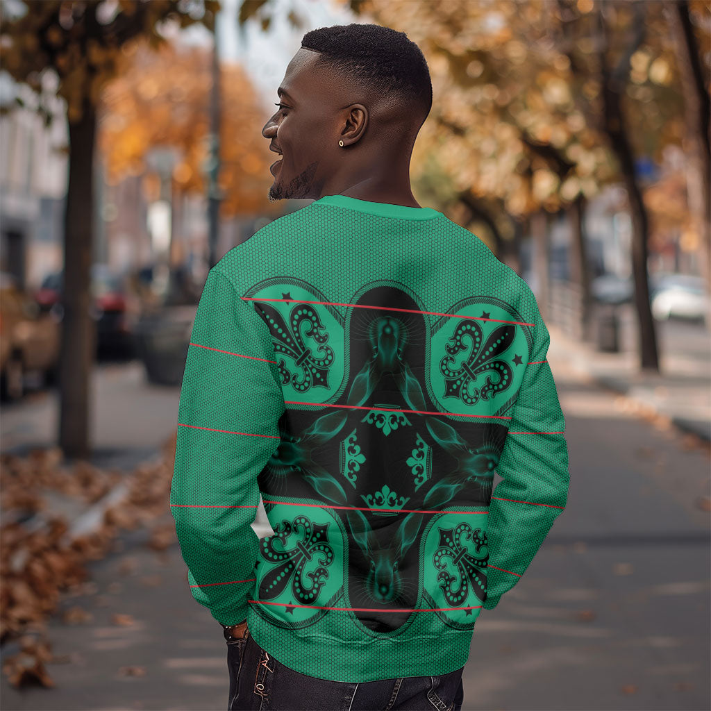 Bafokeng Rabbit Crown Palesa ea kharanium Sweatshirt Green Seanamarena Basotho Blanket Inspired