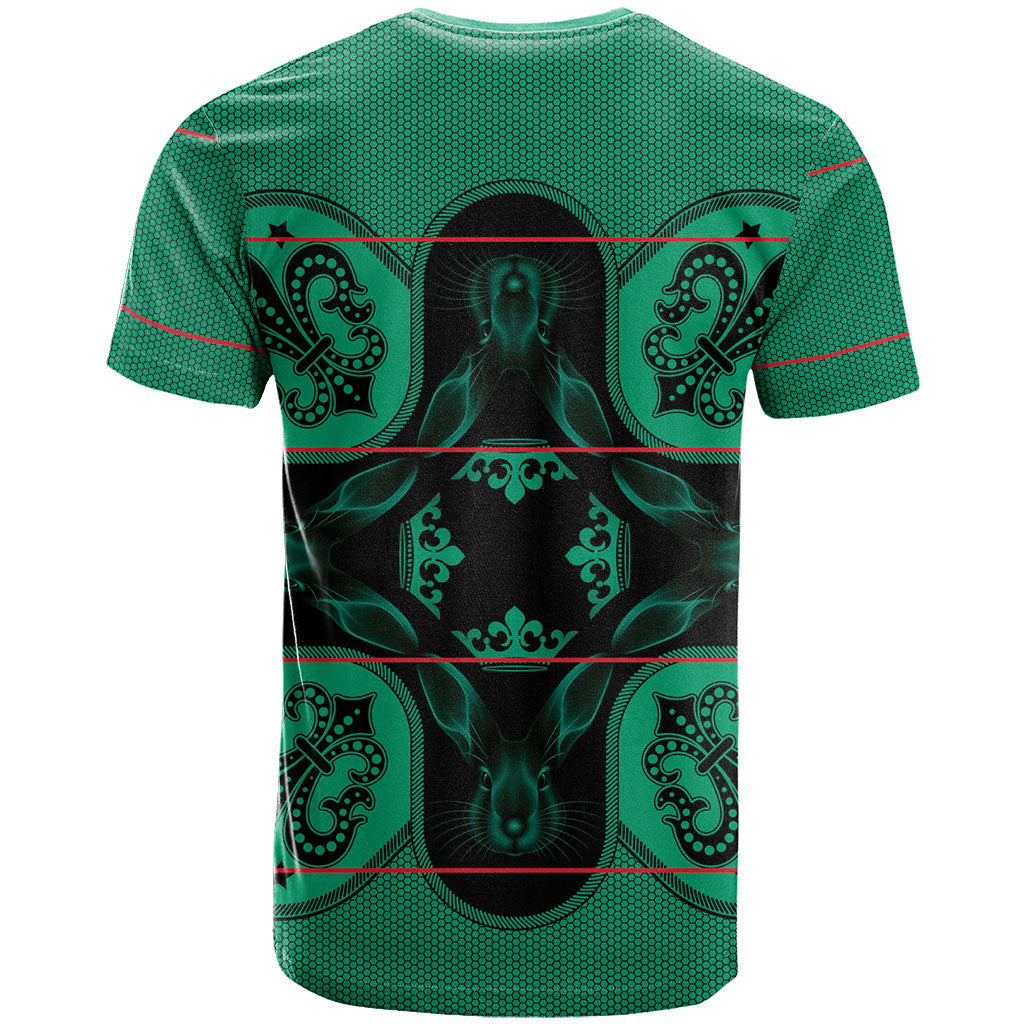 Bafokeng Rabbit Crown Palesa ea kharanium T shirt Green Seanamarena Basotho Blanket Inspired