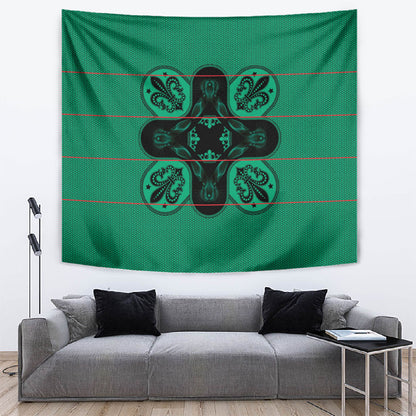 Bafokeng Rabbit Crown Palesa ea kharanium Tapestry Green Seanamarena Basotho Blanket Inspired