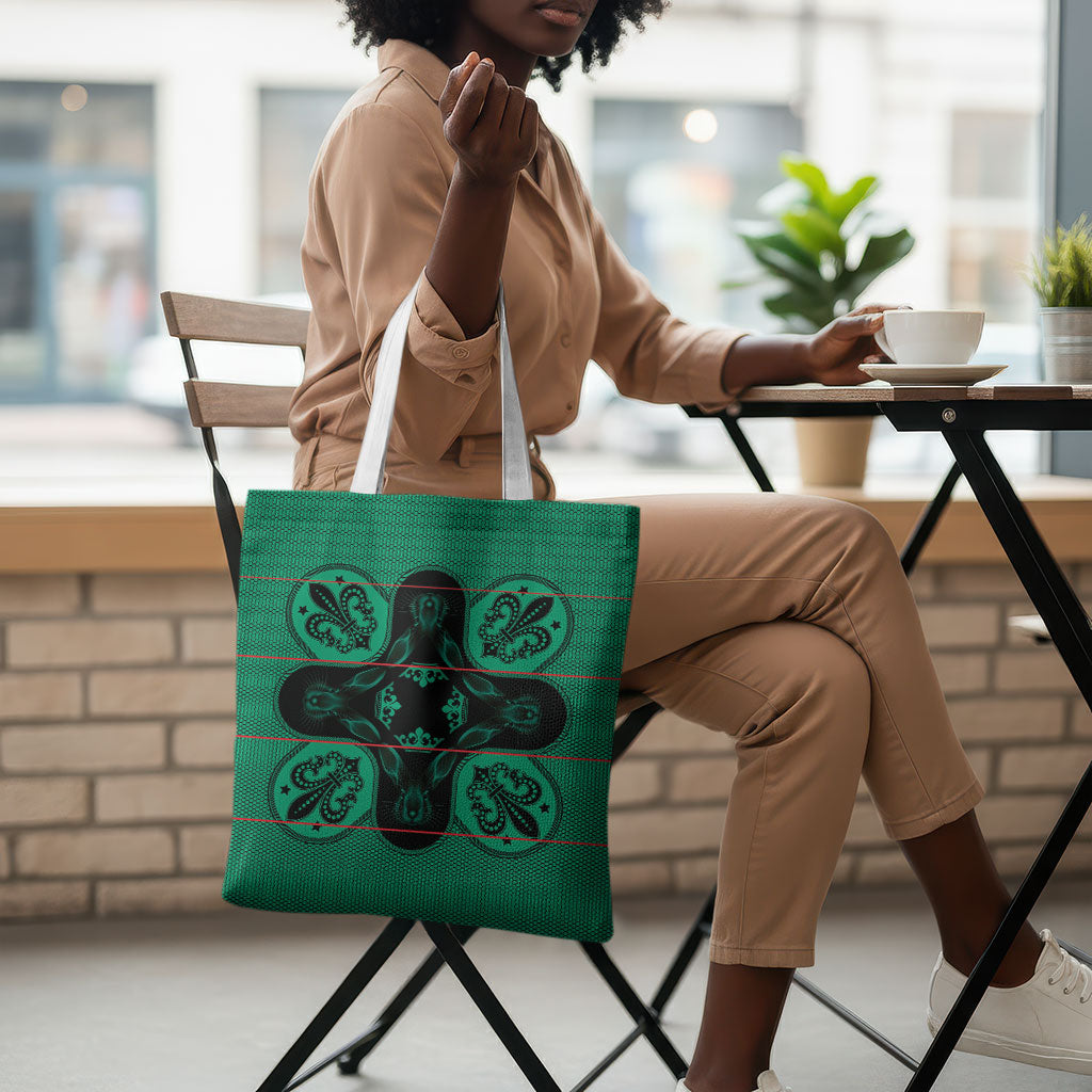 Bafokeng Rabbit Crown Palesa ea kharanium Tote Bag Green Seanamarena Basotho Blanket Inspired