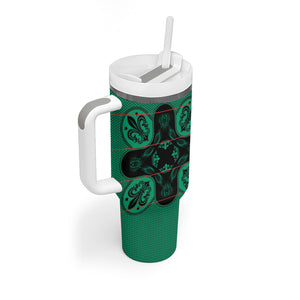 Bafokeng Rabbit Crown Palesa ea kharanium Tumbler With Handle Green Seanamarena Basotho Blanket Inspired