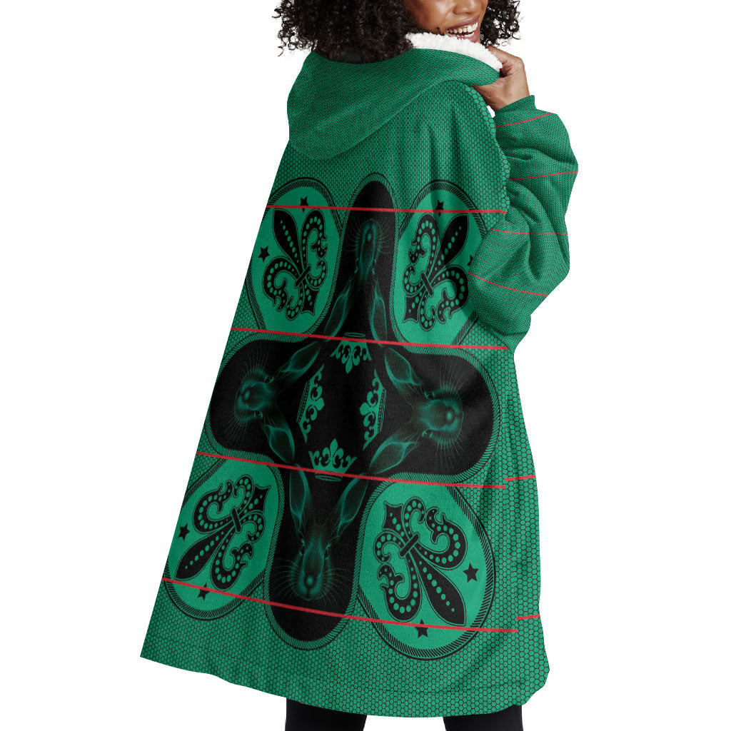 Bafokeng Rabbit Crown Palesa ea kharanium Wearable Blanket Hoodie Green Seanamarena Basotho Blanket Inspired