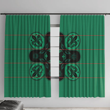 Bafokeng Rabbit Crown Palesa ea kharanium Window Curtain Green Seanamarena Basotho Blanket Inspired