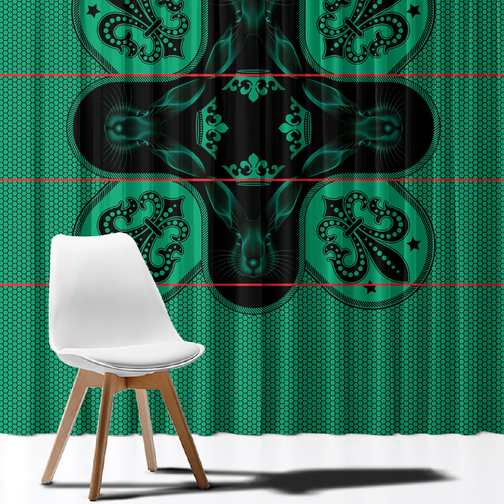 Bafokeng Rabbit Crown Palesa ea kharanium Window Curtain Green Seanamarena Basotho Blanket Inspired