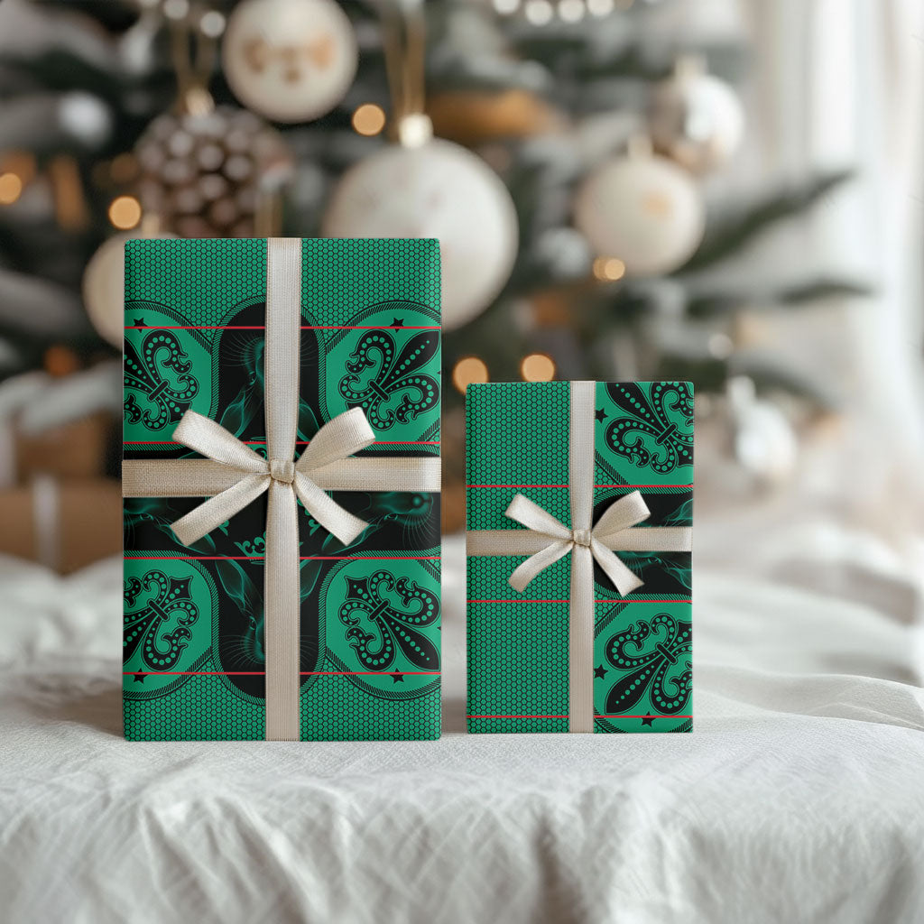 Bafokeng Rabbit Crown Palesa ea kharanium Wrapping Paper Green Seanamarena Basotho Blanket Inspired