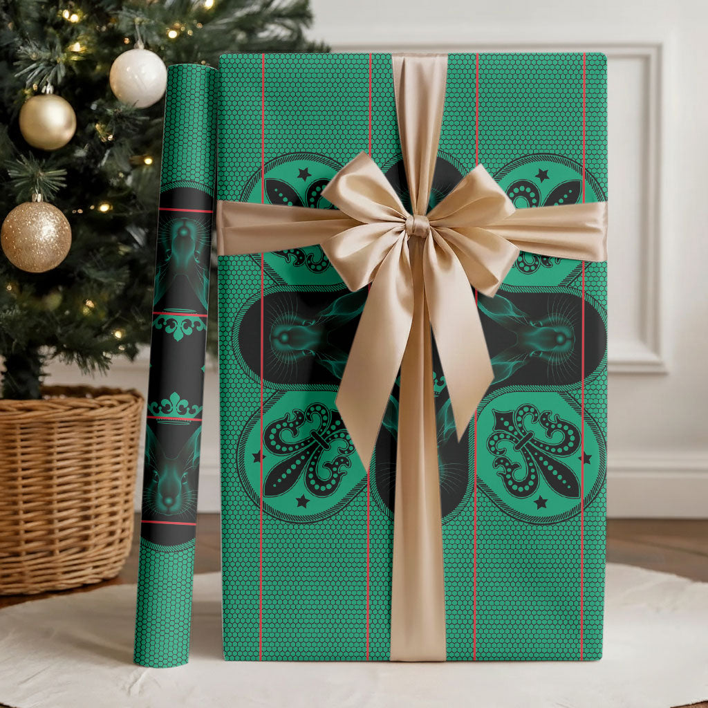 Bafokeng Rabbit Crown Palesa ea kharanium Wrapping Paper Green Seanamarena Basotho Blanket Inspired