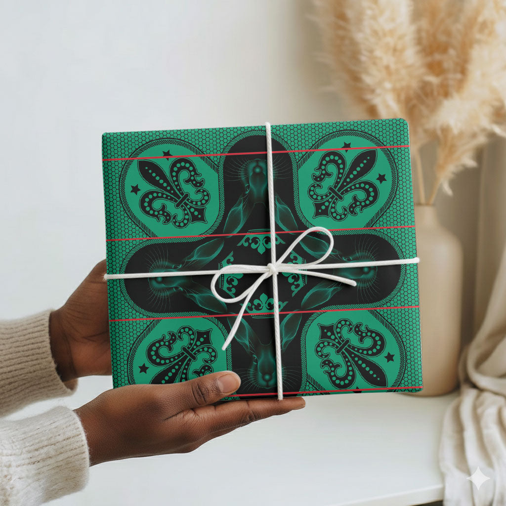 Bafokeng Rabbit Crown Palesa ea kharanium Wrapping Paper Green Seanamarena Basotho Blanket Inspired