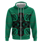 Bafokeng Rabbit Crown Palesa ea kharanium Zip Hoodie Green Seanamarena Basotho Blanket Inspired