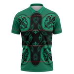 Bafokeng Rabbit Crown Palesa ea kharanium Zipper Polo Shirt Green Seanamarena Basotho Blanket Inspired