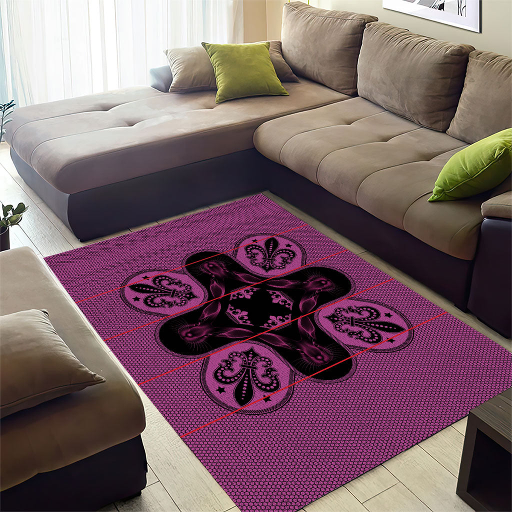 Bafokeng Rabbit Crown Palesa ea kharanium Area Rug Pink Seanamarena Basotho Blanket Inspired