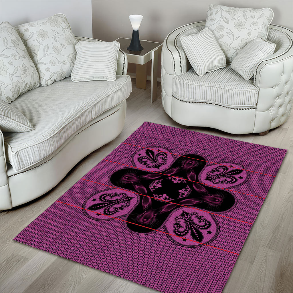 Bafokeng Rabbit Crown Palesa ea kharanium Area Rug Pink Seanamarena Basotho Blanket Inspired