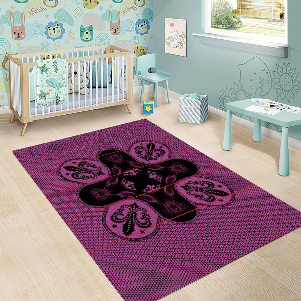 Bafokeng Rabbit Crown Palesa ea kharanium Area Rug Pink Seanamarena Basotho Blanket Inspired