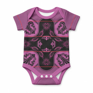 Bafokeng Rabbit Crown Palesa ea kharanium Baby Onesie Pink Seanamarena Basotho Blanket Inspired