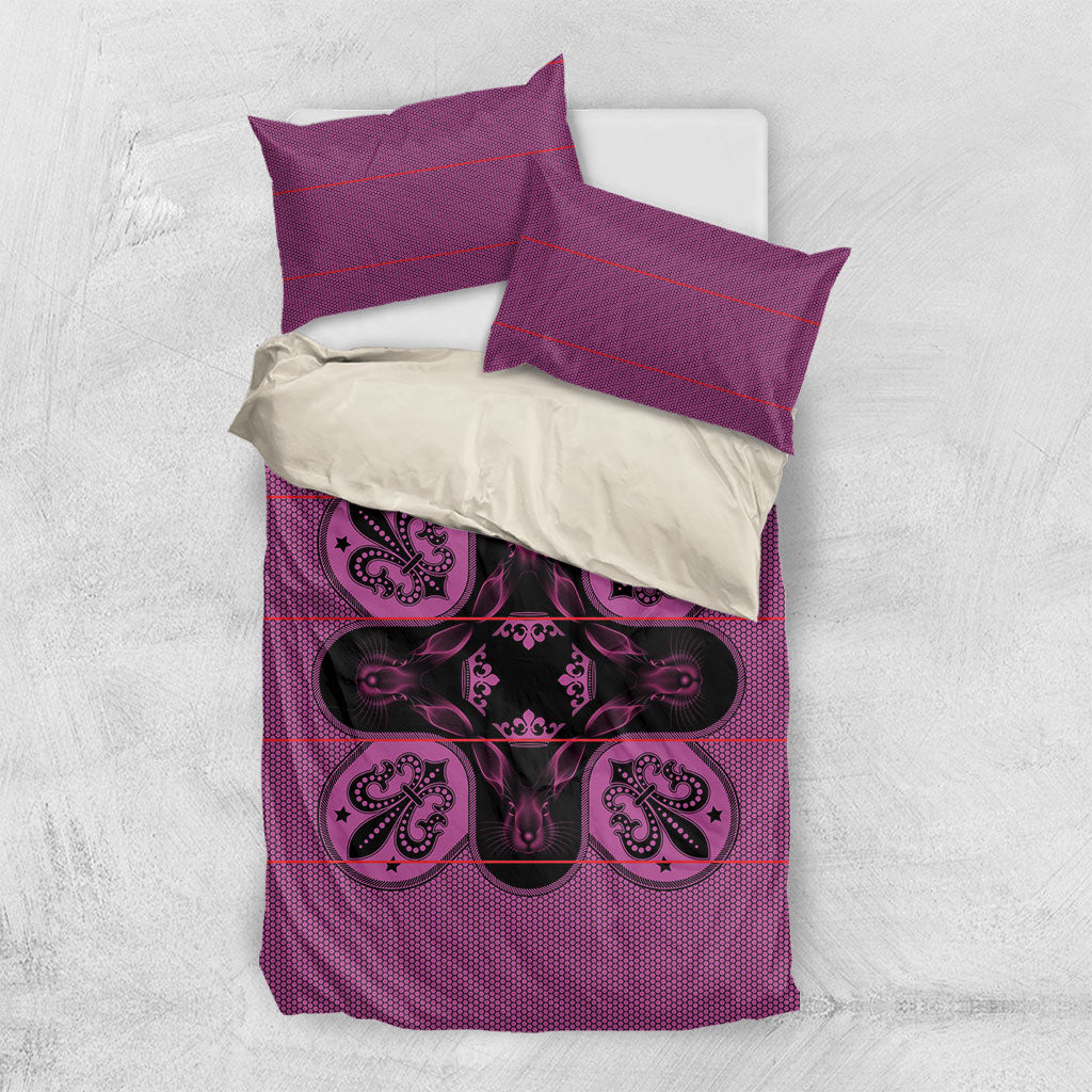 Bafokeng Rabbit Crown Palesa ea kharanium Bedding Set Pink Seanamarena Basotho Blanket Inspired