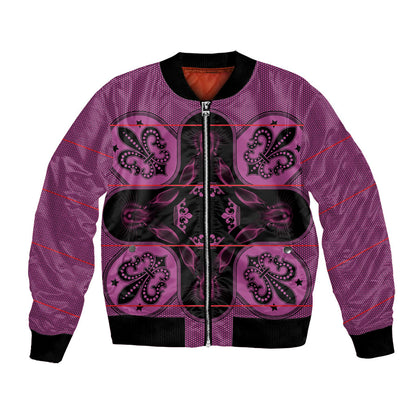 Bafokeng Rabbit Crown Palesa ea kharanium Bomber Jacket Pink Seanamarena Basotho Blanket Inspired