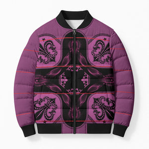 Bafokeng Rabbit Crown Palesa ea kharanium Bomber Puffer Jacket Pink Seanamarena Basotho Blanket Inspired