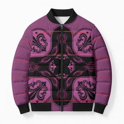 Bafokeng Rabbit Crown Palesa ea kharanium Bomber Puffer Jacket Pink Seanamarena Basotho Blanket Inspired