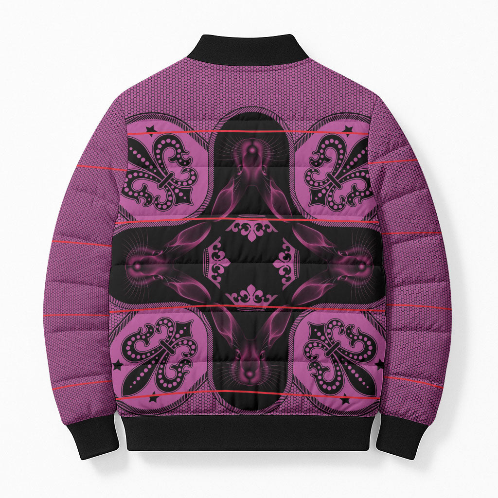 Bafokeng Rabbit Crown Palesa ea kharanium Bomber Puffer Jacket Pink Seanamarena Basotho Blanket Inspired