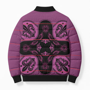 Bafokeng Rabbit Crown Palesa ea kharanium Bomber Puffer Jacket Pink Seanamarena Basotho Blanket Inspired