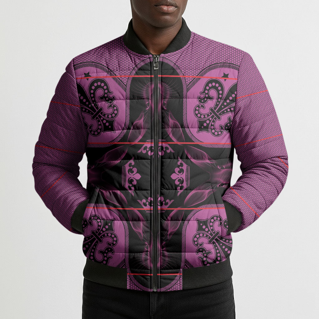 Bafokeng Rabbit Crown Palesa ea kharanium Bomber Puffer Jacket Pink Seanamarena Basotho Blanket Inspired