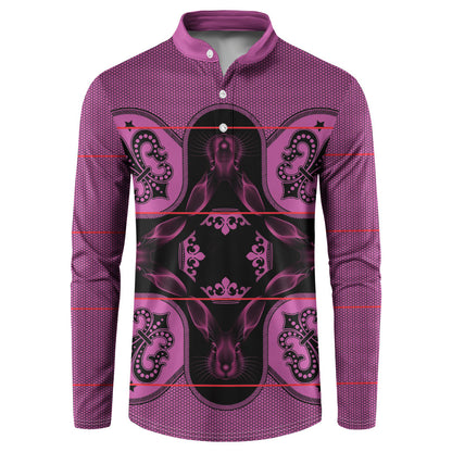Bafokeng Rabbit Crown Palesa ea kharanium Button Sweatshirt Pink Seanamarena Basotho Blanket Inspired