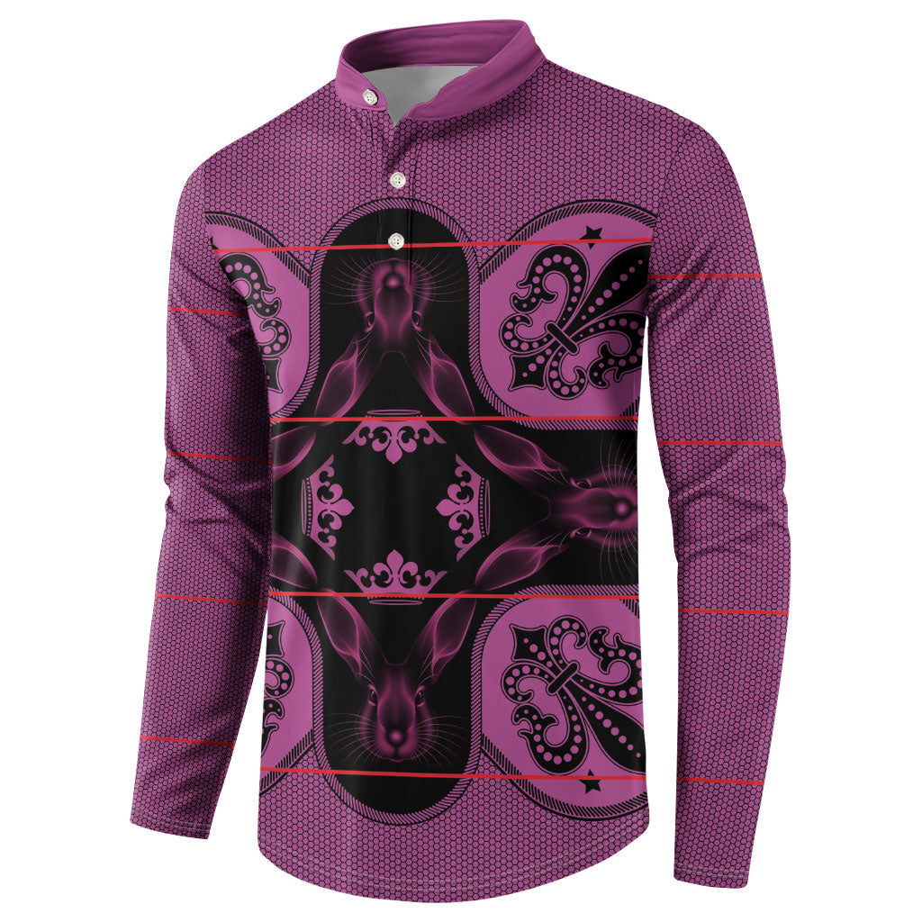 Bafokeng Rabbit Crown Palesa ea kharanium Button Sweatshirt Pink Seanamarena Basotho Blanket Inspired