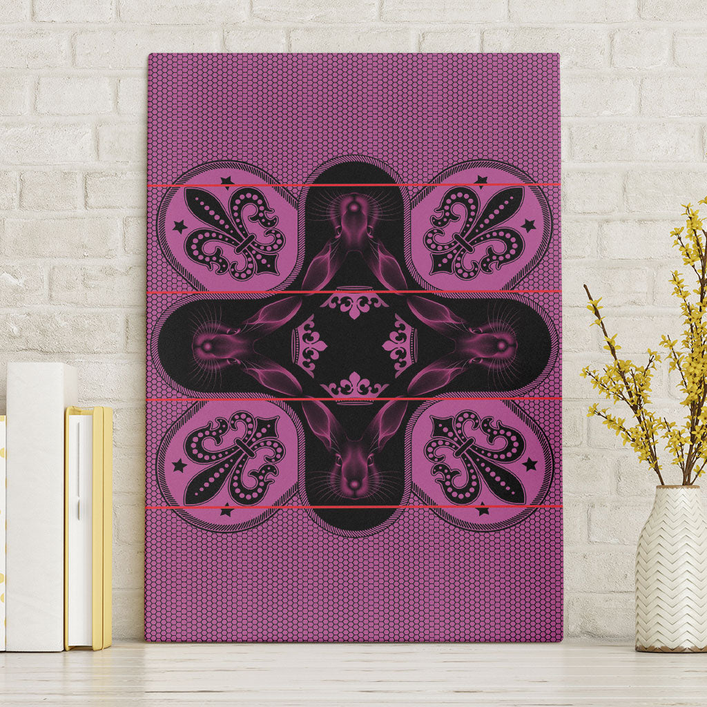 Bafokeng Rabbit Crown Palesa ea kharanium Canvas Wall Art Pink Seanamarena Basotho Blanket Inspired