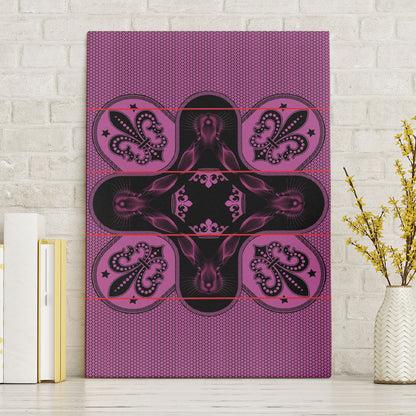 Bafokeng Rabbit Crown Palesa ea kharanium Canvas Wall Art Pink Seanamarena Basotho Blanket Inspired